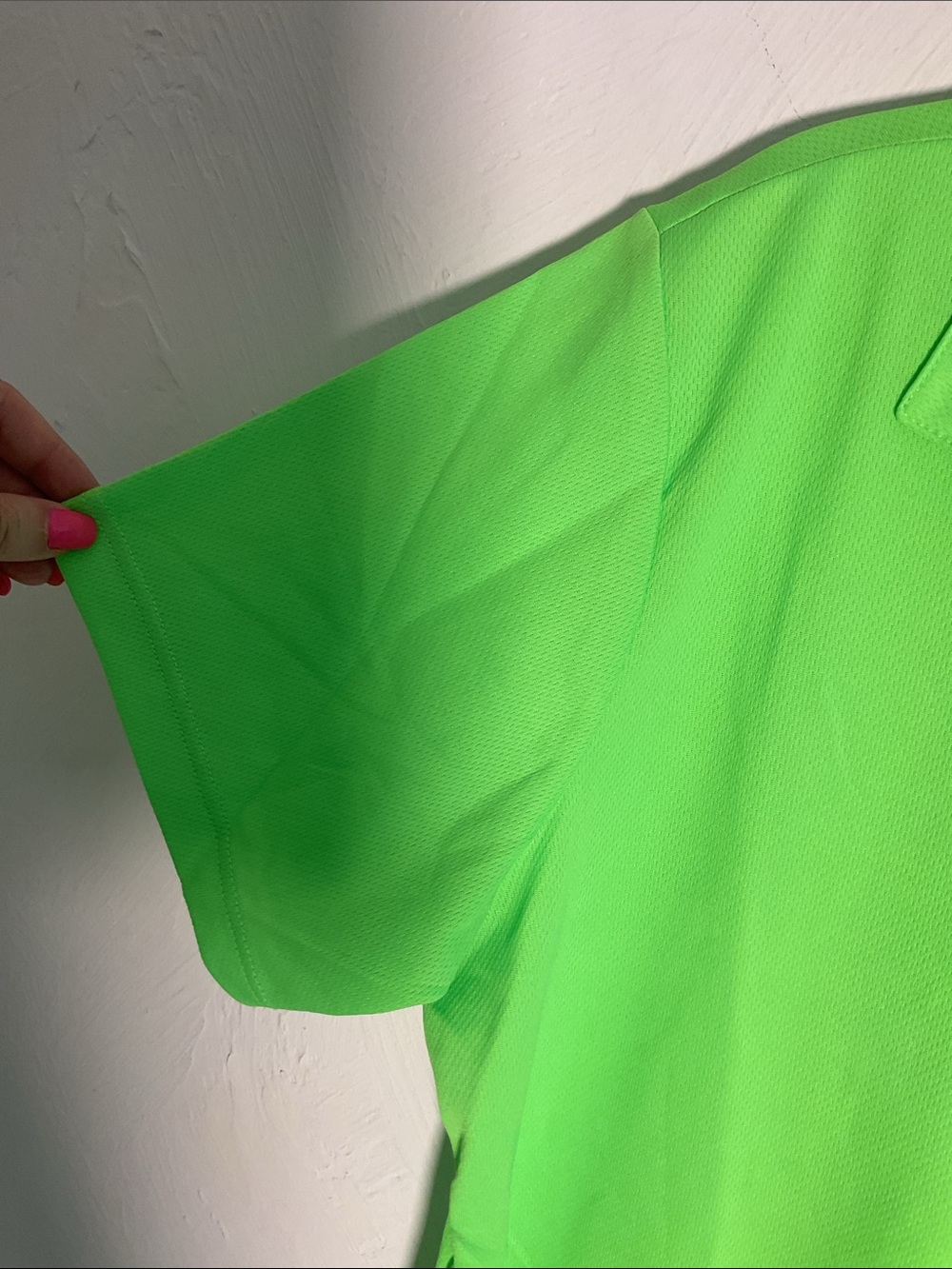 Sport-Tek Lime Micropique Sport Wick Open Placket Polo Shirt Size L Ladies - Picture 3 of 8